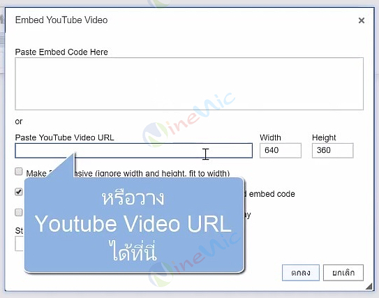 คู่มือเว็บไซต์สำเร็จรูป ninenic - การการใส่ youtube video